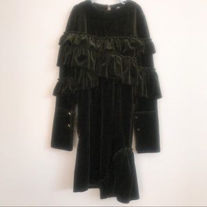 Chanel green velvet winter dress